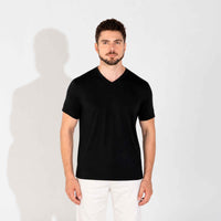 Camiseta Pima Gola V Masculina - Preto