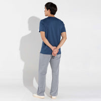 Camiseta Pima Gola V Masculina | Life Collection - Azul Carbono