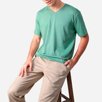 Camiseta Algodão Premium Gola V Masculina | Everyday Collection - Verde Oliva