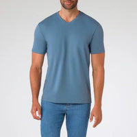 Camiseta Algodão Premium Gola V Masculina | Everyday Collection - Azul Cobalto