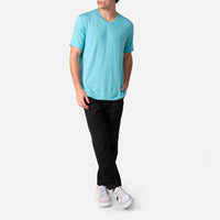 Camiseta Algodão Premium Gola V Masculina | Everyday Collection - Azul Turquesa