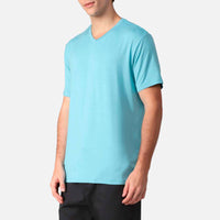 Camiseta Algodão Premium Gola V Masculina | Everyday Collection - Azul Turquesa