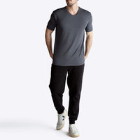 Camiseta Algodão Premium Gola V Masculina | Everyday Collection - Grafite