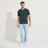 Camiseta Algodão Premium Gola V Masculina | Everyday Collection - Verde Cedro