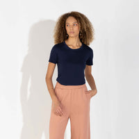 Camiseta Pima Feminina | Life Collection - Azul Marinho