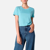 Camiseta Pima Feminina | Life Collection - Azul Turquesa