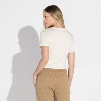 Camiseta Pima Feminina | Life Collection - Off Vanilla