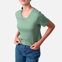 Camiseta Algodão Premium Feminina | Everyday Collection - Verde Oliva