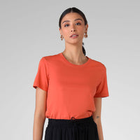 Camiseta Algodão Premium Feminina | Everyday Collection - Laranja Telha
