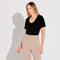 Camiseta Pima Gola U Feminina - Preto