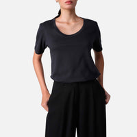 Camiseta Pima Gola U Feminina | Life Collection - Cinza Escuro