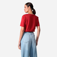 Camiseta Algodão Premium Gola U Feminina | Everyday Collection - Marsala