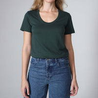 Camiseta Pima Gola U Feminina | Life Collection - Verde Cedro