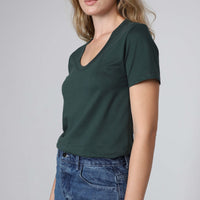 Camiseta Pima Gola U Feminina | Life Collection - Verde Cedro