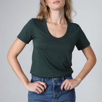 Camiseta Pima Gola U Feminina | Life Collection - Verde Cedro