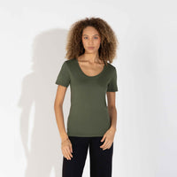 Camiseta Pima Gola U Feminina | Life Collection - Verde Figo