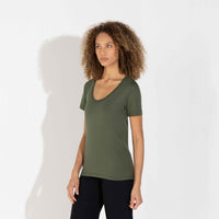 Camiseta Pima Gola U Feminina | Life Collection - Verde Figo