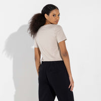 Camiseta Pima Gola U Feminina | Life Collection - Bege Aveia