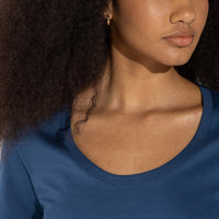 Camiseta Pima Gola U Feminina | Life Collection - Azul Carbono