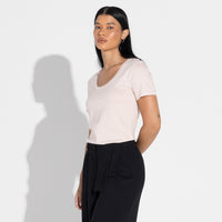 Camiseta Pima Gola U Feminina | Life Collection - Rosa Lemonade