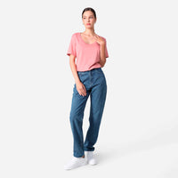 Camiseta Algodão Premium Gola U Feminina | Everyday Collection - Rose