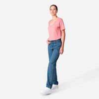 Camiseta Algodão Premium Gola U Feminina | Everyday Collection - Rose