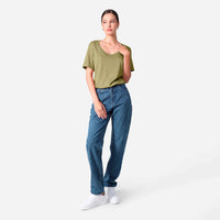Camiseta Algodão Premium Gola U Feminina | Everyday Collection - Verde Jade