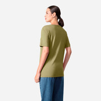 Camiseta Algodão Premium Gola U Feminina | Everyday Collection - Verde Jade