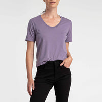 Camiseta Algodão Premium Gola U Feminina | Everyday Collection - Roxo Ametista