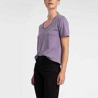 Camiseta Algodão Premium Gola U Feminina | Everyday Collection - Roxo Ametista