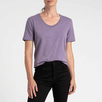 Camiseta Algodão Premium Gola U Feminina | Everyday Collection - Roxo Ametista
