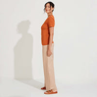 Camiseta Algodão Premium Gola U Feminina | Everyday Collection - Terracota