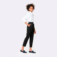 Calça Cintura Alta Com Elástico Feminina - Preto