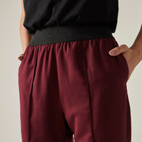 Calça Cintura Alta Com Elástico Feminina - Tinto