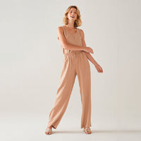 Calça Pantalona Clássica Matte - Camel