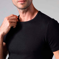 Camiseta Confort Canelada Masculina - Preto
