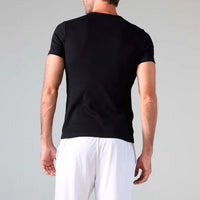 Camiseta Confort Canelada Masculina - Preto