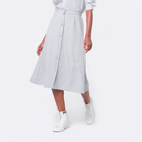 Saia Midi Crepe Feminina - Gelo