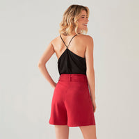 Shorts Clássico Matte Com Faixa - Rubi