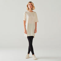 Vestido Oversized Conforto Malha Linho - Cru