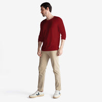 Camiseta Algodão Premium Manga Longa Masculina | Everyday Collection - Vermelho Escarlate