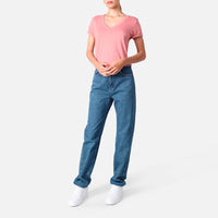 Camiseta Pima Gola V Feminina | Life Collection - Rose