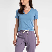 Camiseta Pima Gola V Feminina | Life Collection - Azul Celeste