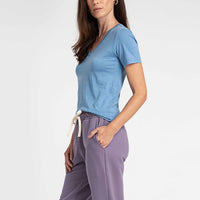 Camiseta Pima Gola V Feminina | Life Collection - Azul Celeste