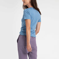 Camiseta Pima Gola V Feminina | Life Collection - Azul Celeste