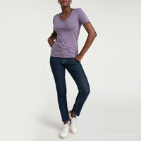Camiseta Pima Gola V Feminina | Life Collection - Roxo Ametista