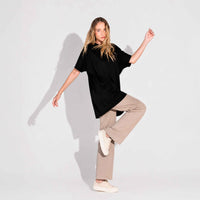 Camiseta Pima Oversized Feminina - Preto
