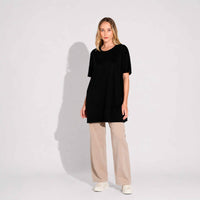 Camiseta Pima Oversized Feminina - Preto