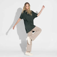 Camiseta Pima Oversized Feminina | Life Collection - Verde Cedro