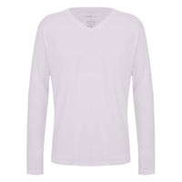 Camiseta Pima Gola V Manga Longa Masculina | Life Collection - Branco